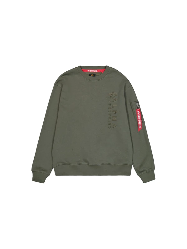 Alpha Industries Men's EMB Sweater Sweatshirt, Dark Olive, M