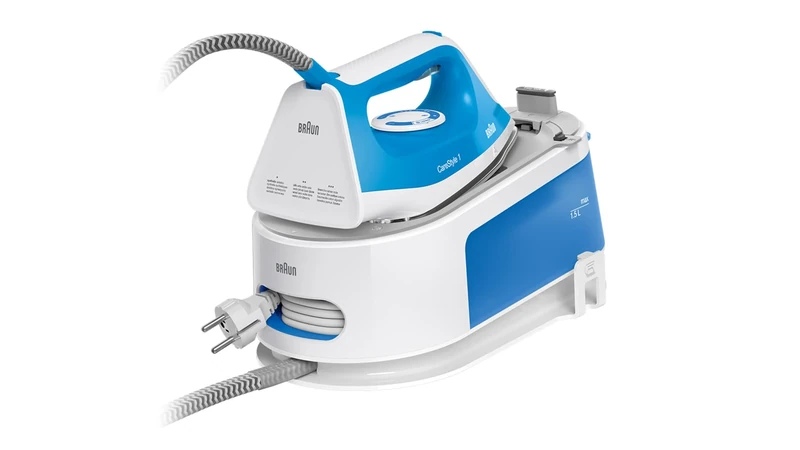 Braun CareStyle 1 Pro IS1012BL, Steam Generator Iron with FreeGlide 3D Technology, SuperCeramic Coating, Vertical Ironing, AntiDrip, 1.5L Water Tank, 2200W, Blue