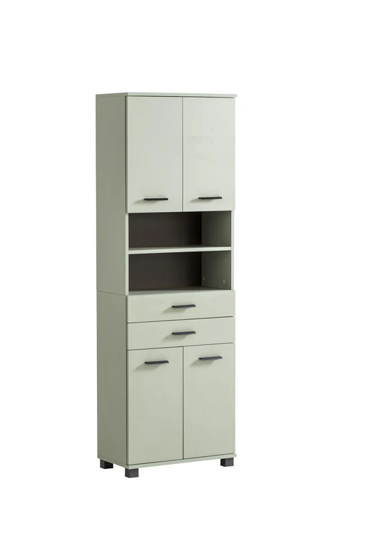 Schildmeyer Palermo Tall Cabinet, Engineered Wood, Pistachio, 59,8 x 23,6 x 180,9 cm (B/T/H) - Image 1