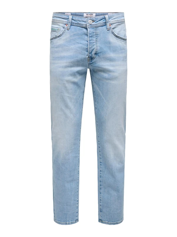 Only & Sons Regular fit Jeans ONSWEFT Mid Waist Regular Fit Jeans 32, Light Blue Denim, (US) 34 / L32