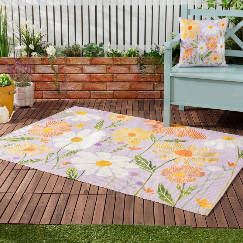 furn. Wylder Nature Wildflowers Outdoor/Indoor Floral Rug - Image 1