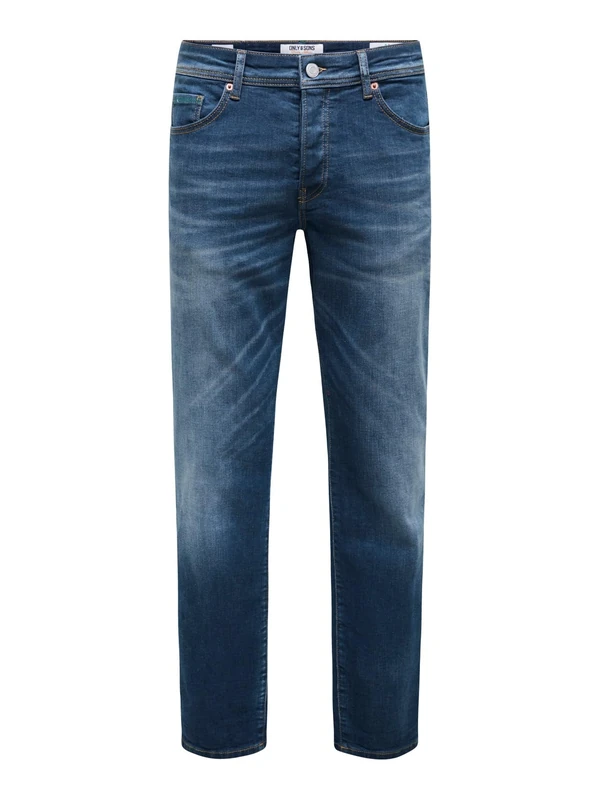 Only & Sons Regular fit Jeans ONSWEFT Mid Waist Regular Fit Jeans 30, Dark Blue Denim, (US) 31 / L30
