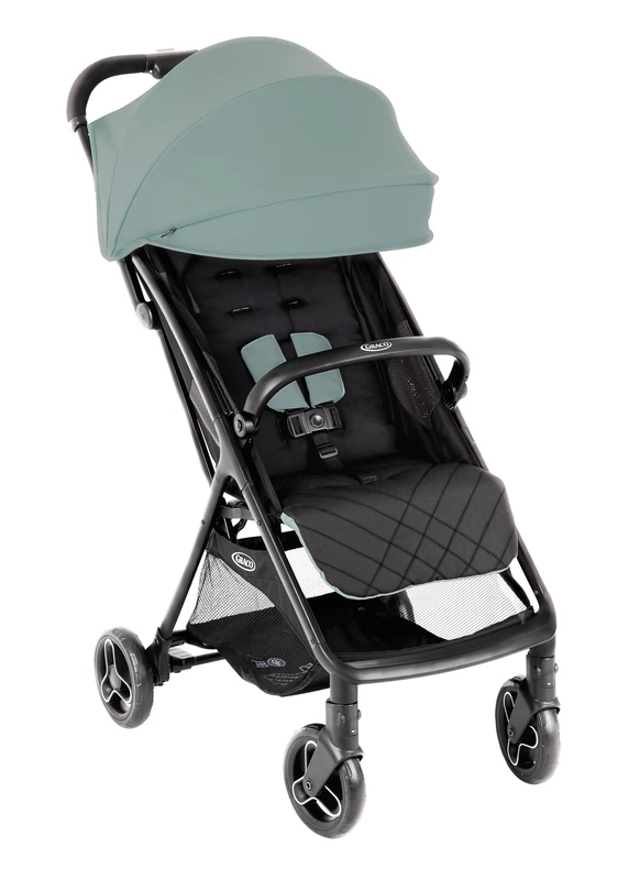 Graco Myavo Lightweight Travel Stroller with Quick Fold from Birth to Approx 4 Years (0-22 kg), Fast Folding, Free Standing When Folded, Rain Cover Included, Mint