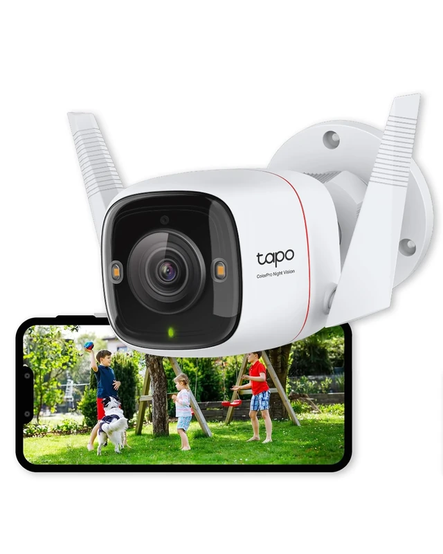 Tapo 2K QHD Wireless Outdoor Security Camera, IP66 Weatherproof, Motion Detection, Built-in Siren, 4MP, Colour Night Vision, Works with Alexa&Google Home C325WB (Renewed)