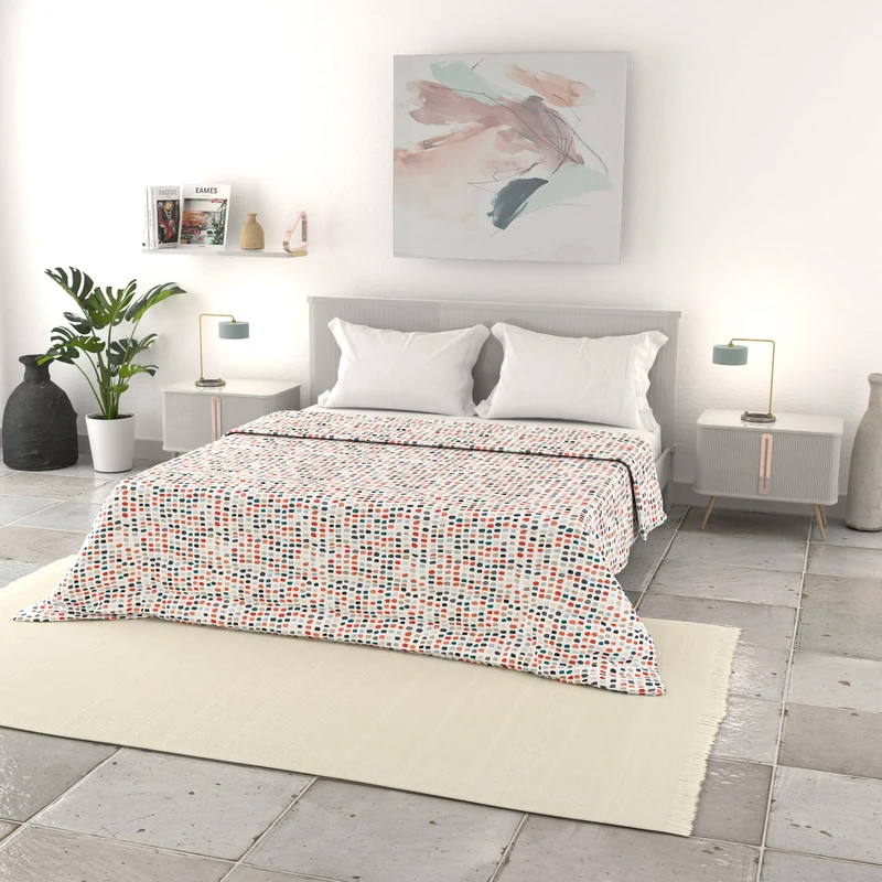 Italian Bed Linen BASIC Summer Printed Quilt, Made in Italy, Sketch, Double 250 x 240 cm