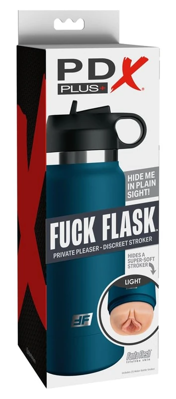 PDX Fuck Flask - Private Pleaser Light/Blue 8.3x17.8 cm