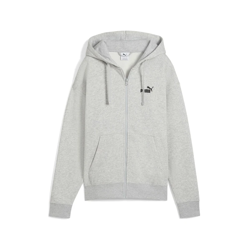 PUMA ESS Small No. 1 Logo Comfort Full-Zip Hoodie FL Light Gray Heather