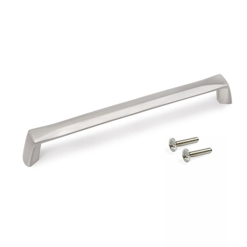 Emuca - Lot of 10 Furniture Handles, L174mm, 160mm Interaxis, Zamak, Satin Finished Nickel