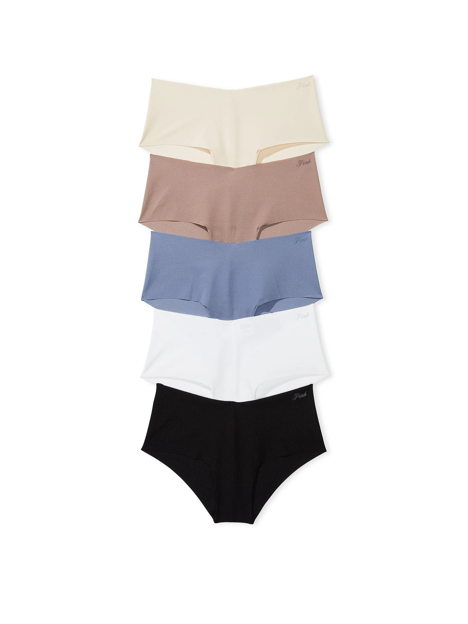 Victoria's Secret PINK No Show Lace Cheekster Panty Pack, Underwear for Women (XS-XXL), Summer Basic, S