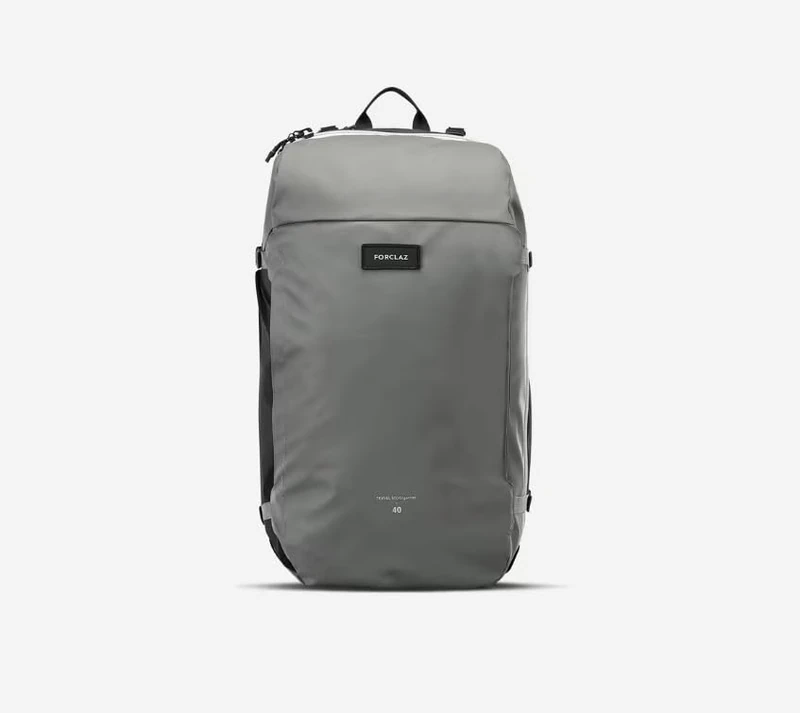 FORCLAZ Travel Backpack 40L Black & Khaki - Travel 500 Organizer - Organizes contents like a suitcase for quick access - Lightweight and strong - Image 1