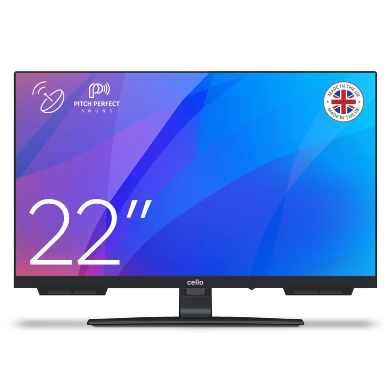 Cello 22 inch LED TV C2224SH with Freeview & Satellite, Easy Setup Mains Powered, Non-Smart, USB Record from Live TV, Frameless Style, Pitch Perfect Sound, Made in the UK, Ideal for Small Spaces