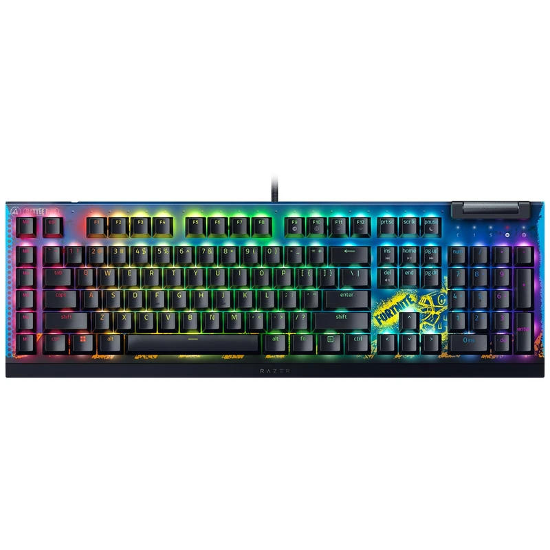Razer BlackWidow V4 X - Fortnite Edition Mechanical Gaming Keyboard with RGB (Yellow Switches, 6 custom macro keys, Doubleshot ABS keycaps) QWERTY US-Layout | Fortnite