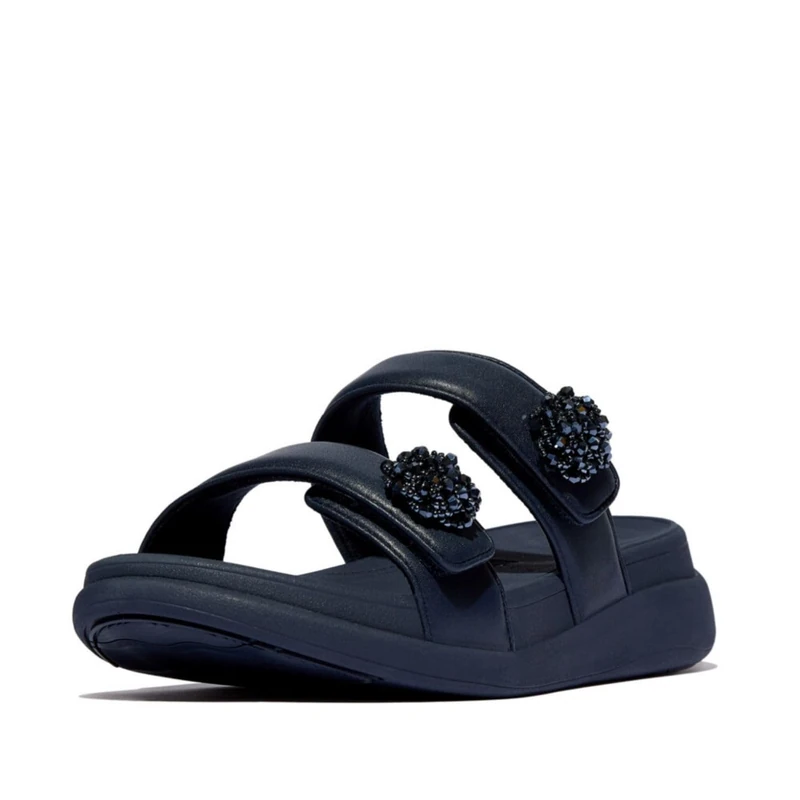 Fitflop F-MODE GO BEADIE-BUTTON ADJ. FLATFORM 2-BAR SLIDES
