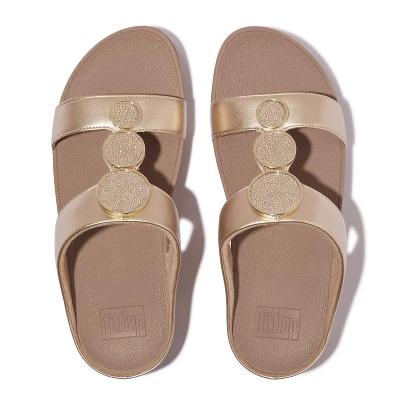 Fitflop HALO BEAD-CIRCLE METALLIC TOE-POST SANDALS - Image 1
