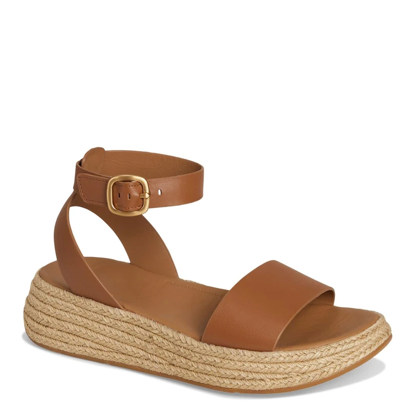 Fitflop F-MODE ESPADRILLE LEATHER FLATFORM A/STRAP SANDALS