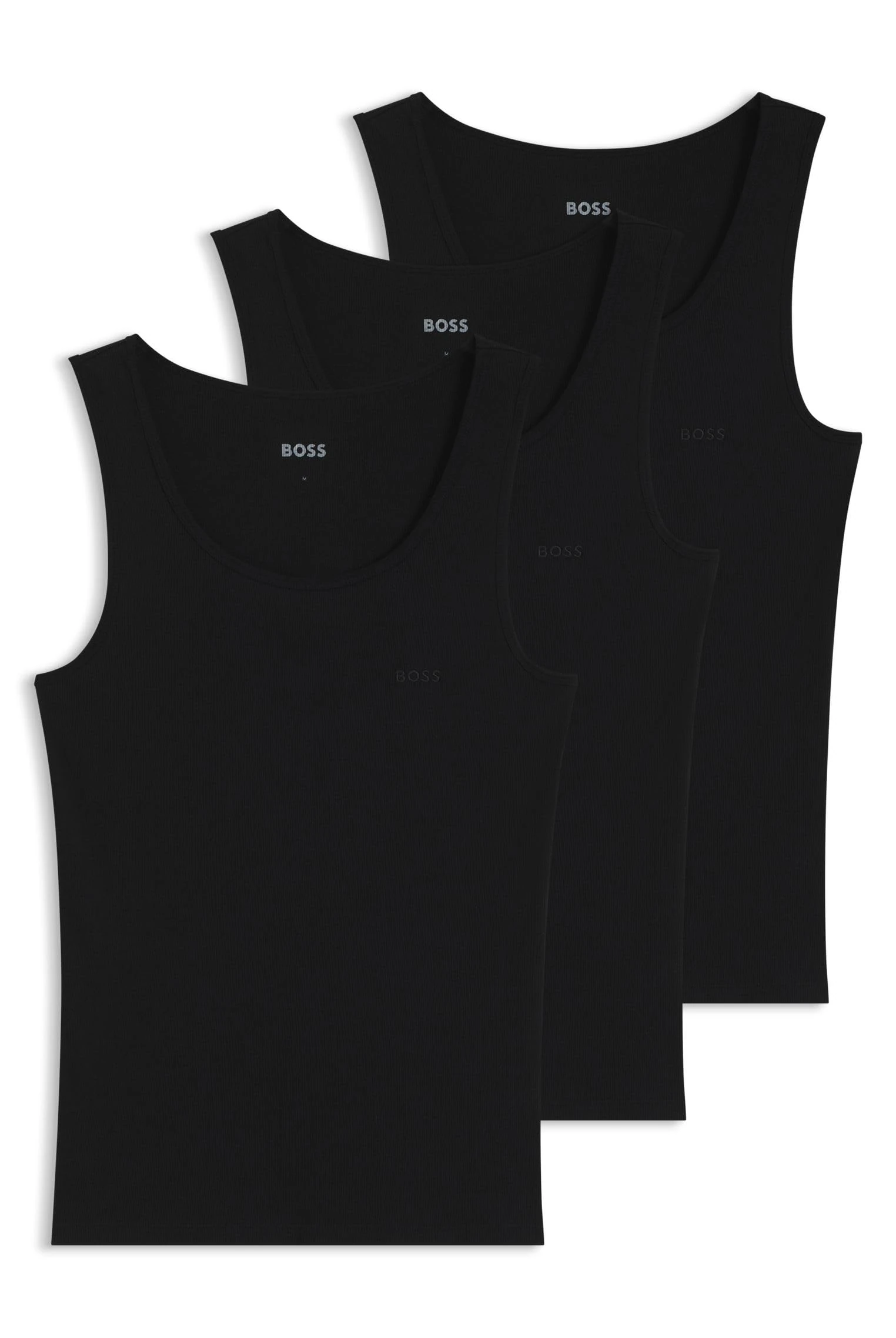 BOSS Mens Pack of Vests Strappy Black XL