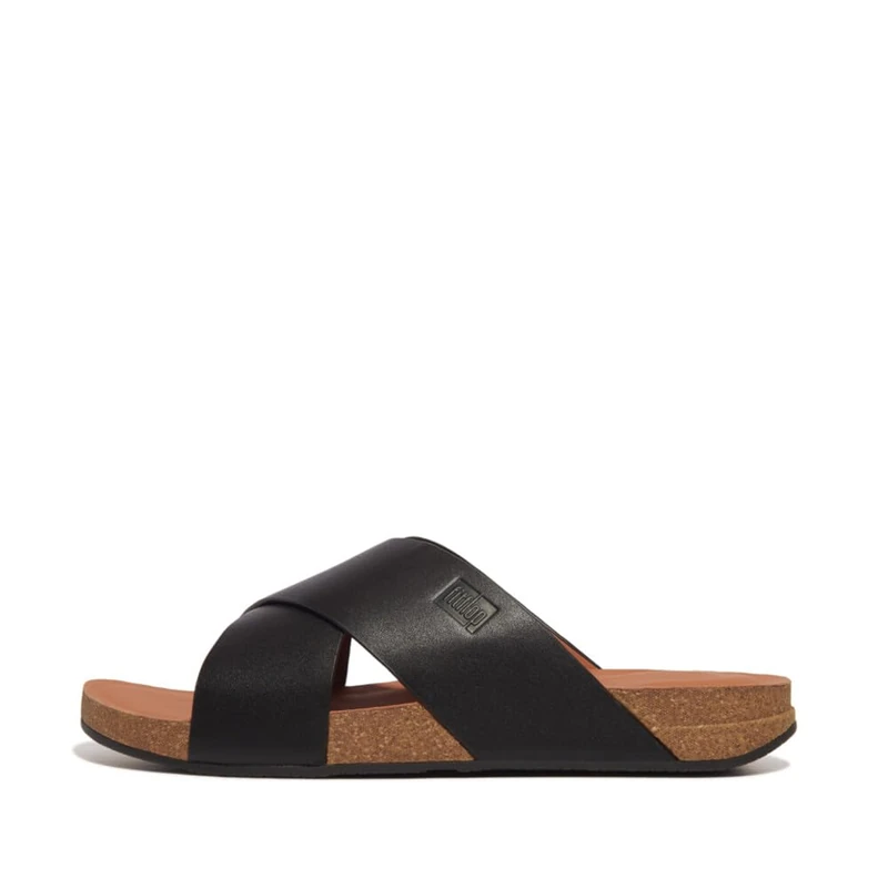 Fitflop iQUSHION MEN'S LEATHER CROSS SLIDES