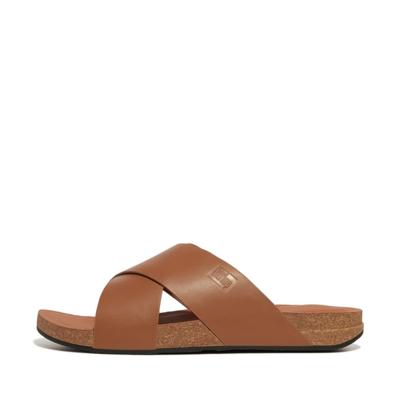 Fitflop iQUSHION MEN'S LEATHER CROSS SLIDES