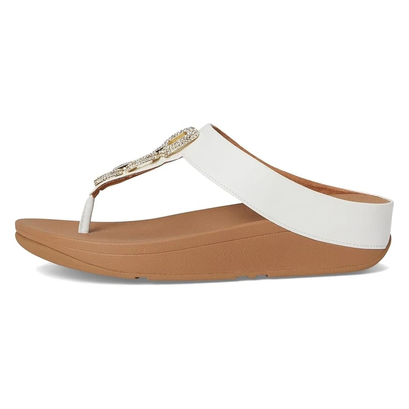 Fitflop FINO CRYSTAL-CHAIN LEATHER TOE-POST SANDALS