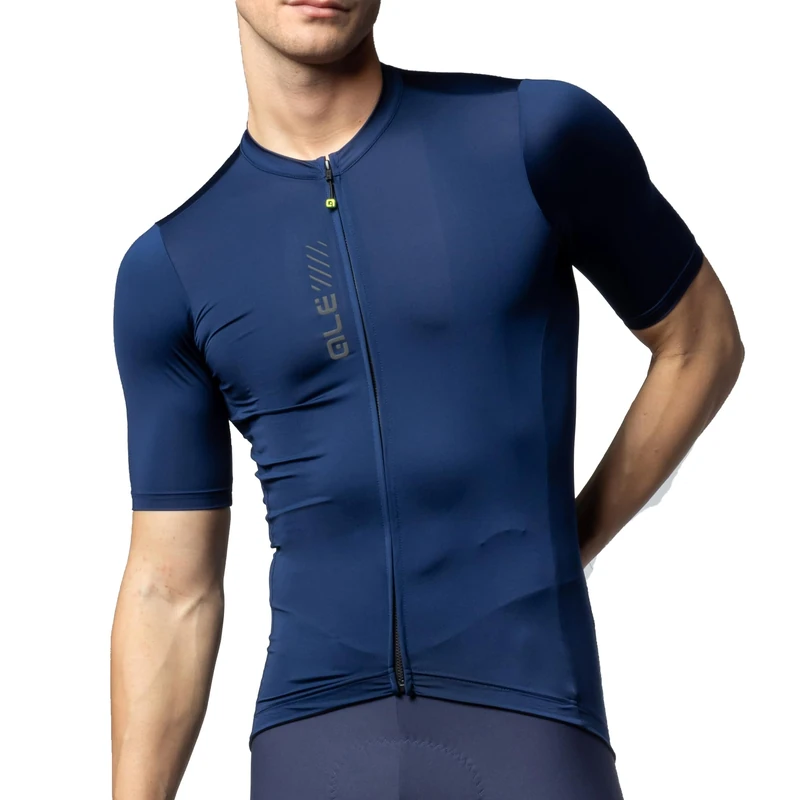 Alé Cycling Men's Pragma Colour Block Short Sleeve Jersey, Navy Blue, 3XL