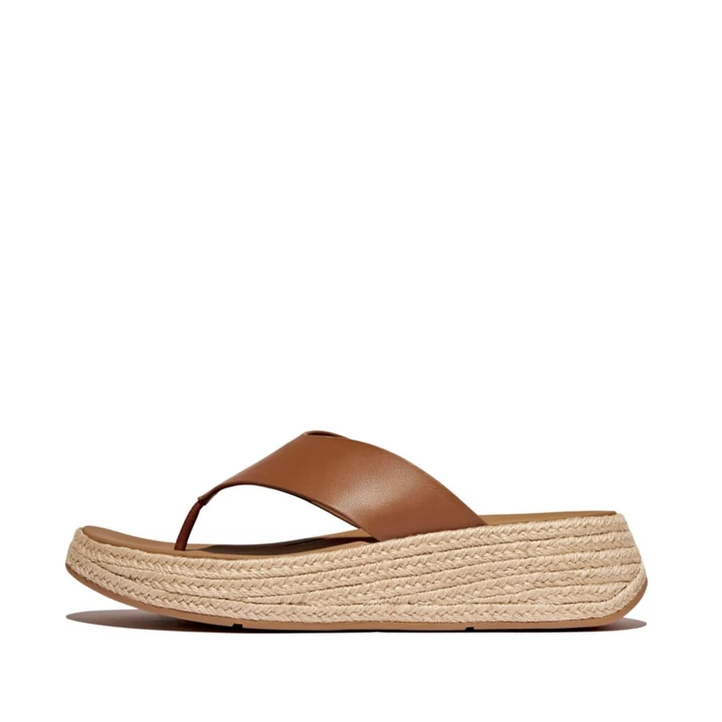 Fitflop F-MODE ESPADRILLE LEATHER FLATFORM T/POST SANDALS