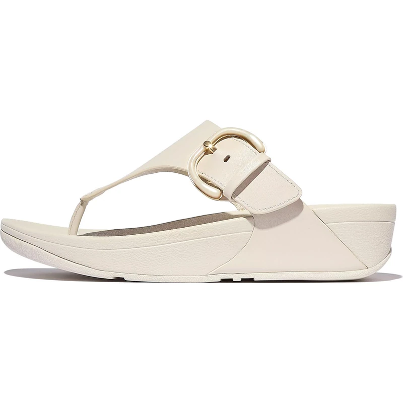 Fitflop LULU RESIN-BUCKLE LEATHER TOE-POST SANDALS