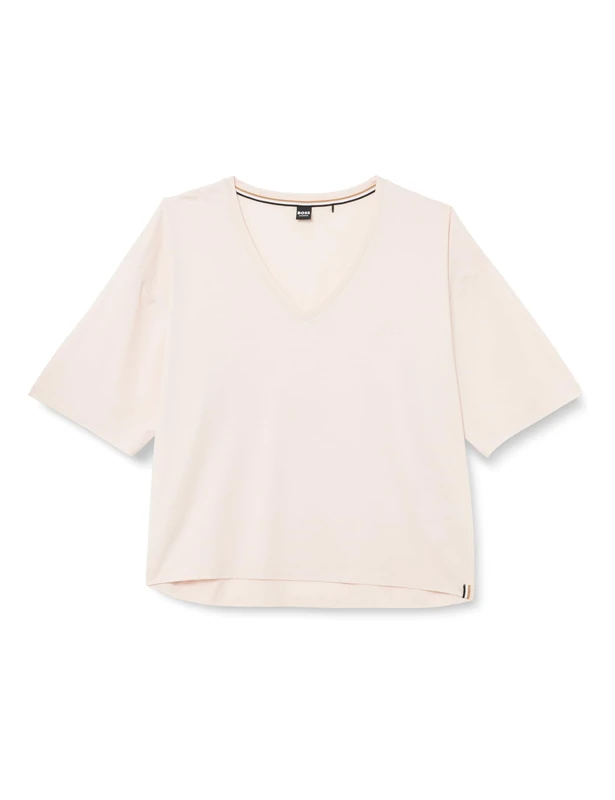 BOSS Women's Cp Stripe Loungewear T Shirt, Light/Pastel Pink680, XXL
