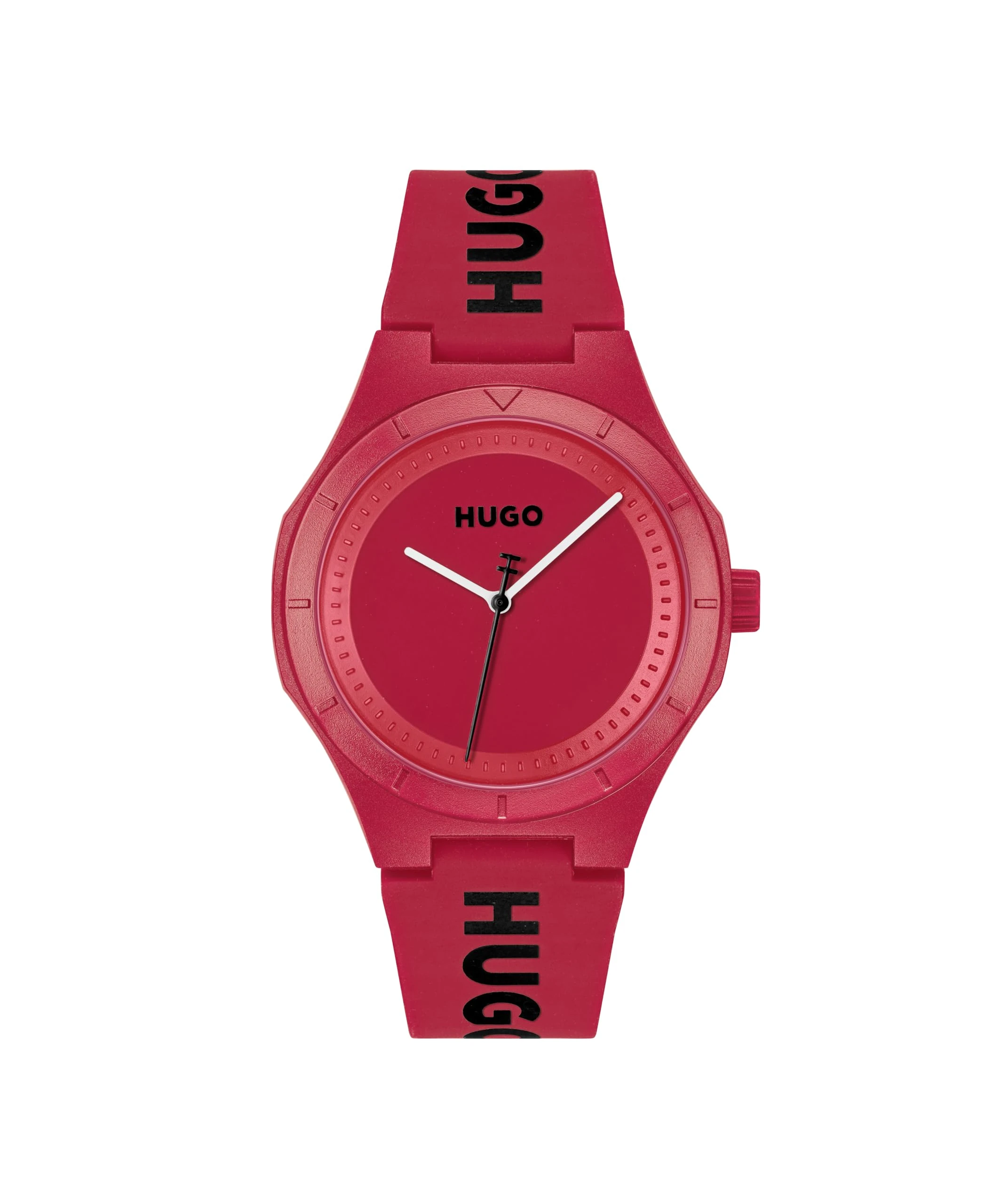 HUGO Analogue Quartz Watch for Men #LIT FOR HIM Collection with Red Silicone Bracelet - 1530346