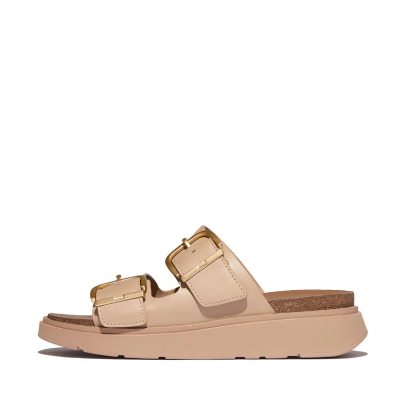 Fitflop GEN-FF BUCKLE TWO-BAR LEATHER SLIDES - Image 1