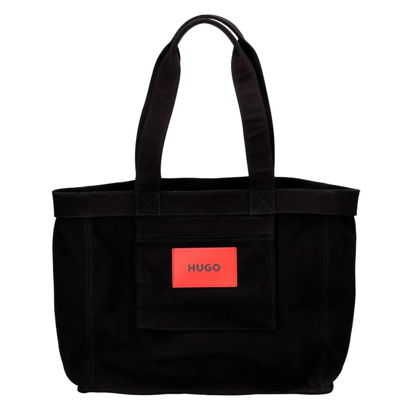 HUGO Women's Becky Tote-Canvas Tote_Bag, Black1, One Size