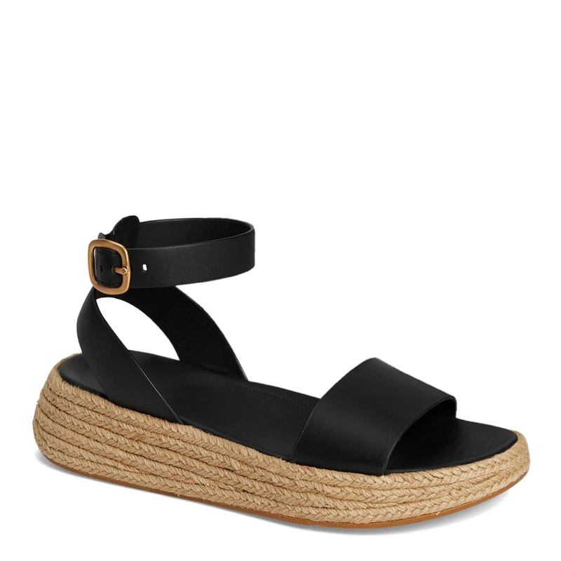 Fitflop F-MODE ESPADRILLE LEATHER FLATFORM A/STRAP SANDALS