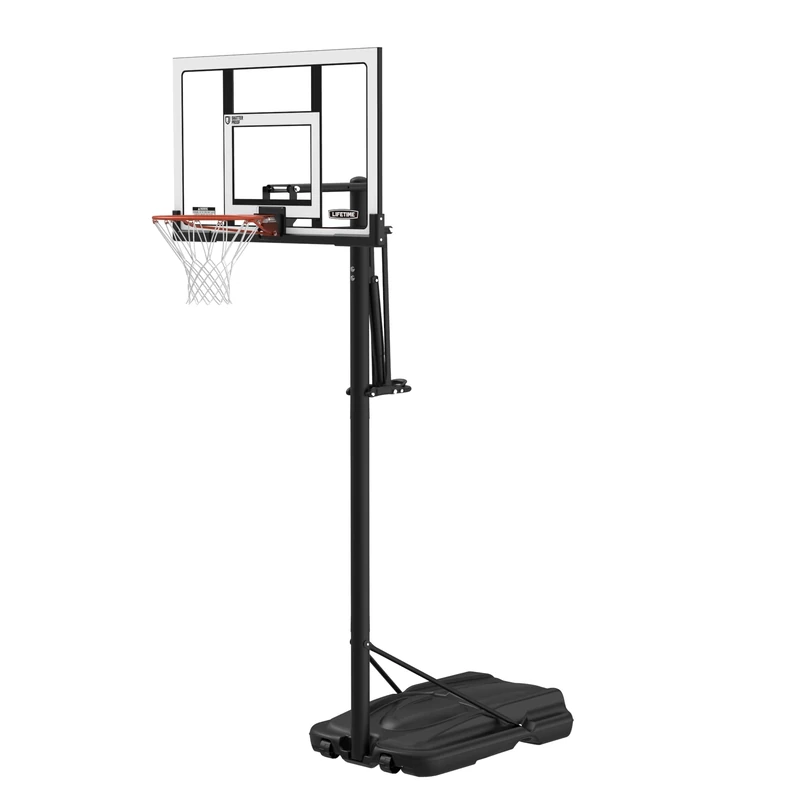 LIFETIME Adjustable Portable Basketball Hoop, Power Lift Adjustment, 52-Inch Polycarbonate Backboard