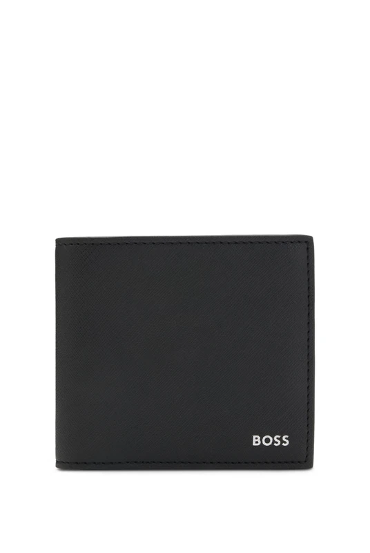 BOSS Mens Zair 4cc Wallet with Silver-foil Logo