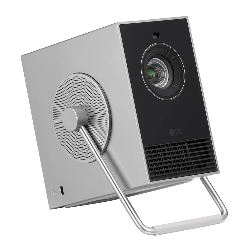 LG CineBeam Q HU710PB, Small 4K Projector, 50-120 inch Screen size, RGB Laser, 500 ANSI Lumens, LG TV webOS 6.0, AirPlay, Screen Share, Bluetooth, 3W speaker, Auto Screen Adjustment