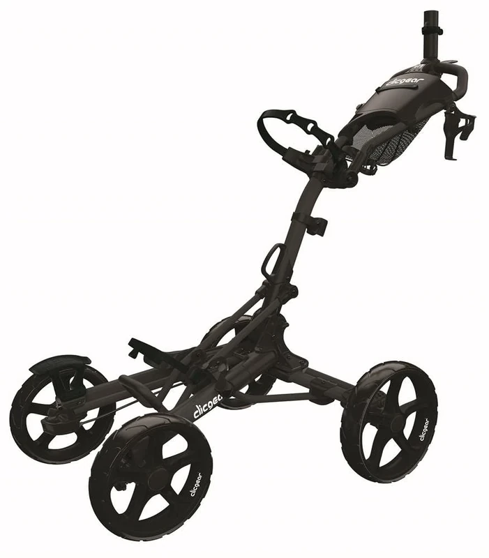 Clicgear Unisex Clicgear 8.0+ Golf Push Trolley, Silver, One Size UK + Clicgear Deluxe Adjustable Umbrella Holder, Black/Grey