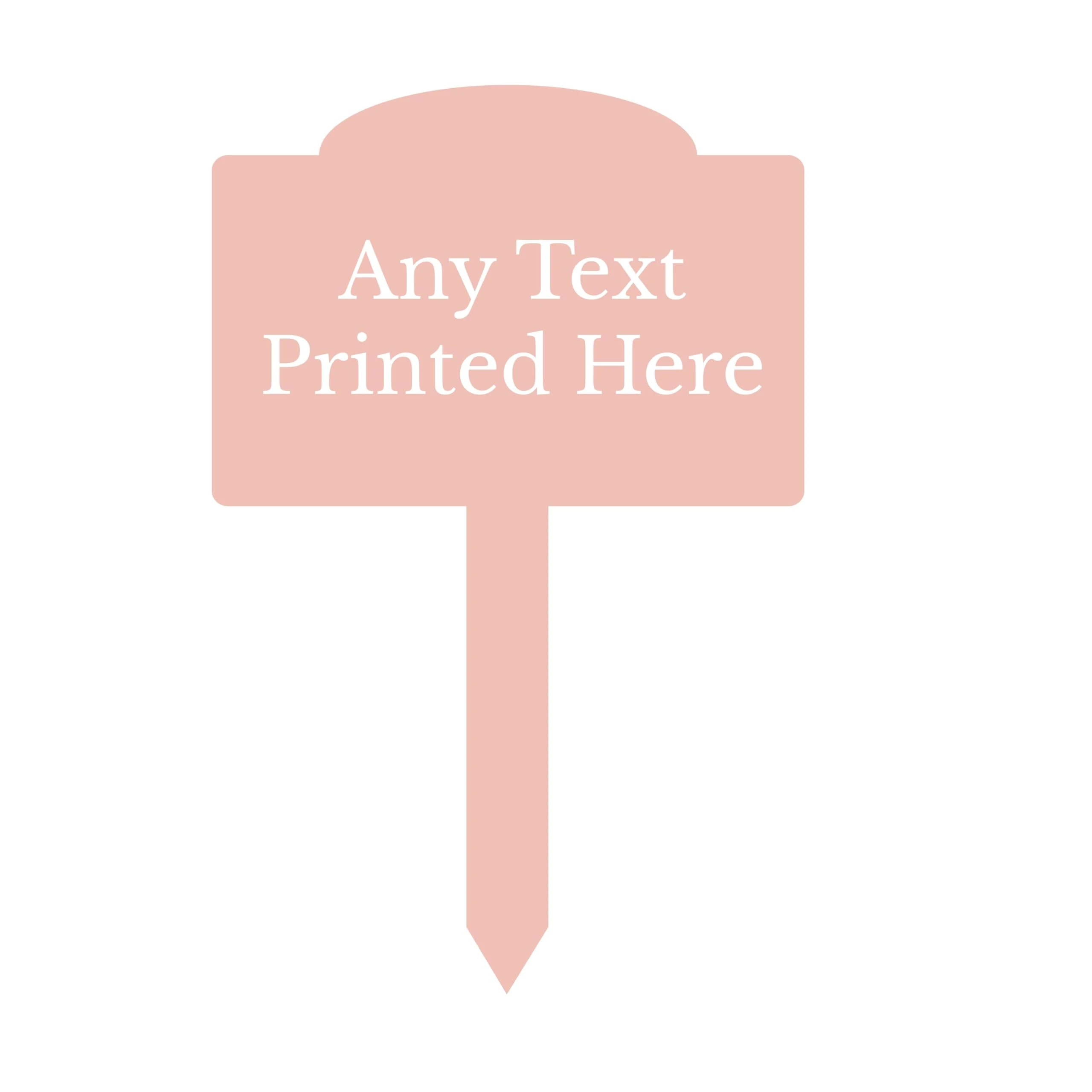 1stclassgifts [Custom] Personalised Any Text Traditional Garden Stake Spike Marker Tree Marker Garden Sign Selection Of Colours Available (UV PRINTED) (Peach Pink)