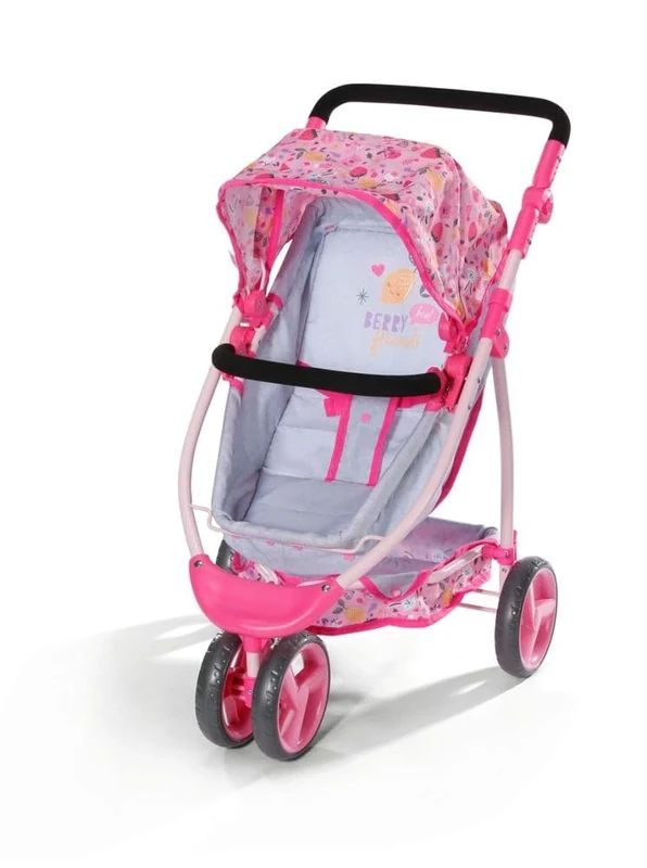 BABY born Pram with Folding Hood, Converts from Classic Pram to a Sporty Jogger, Storage for Accessories, Fits 43cm Dolls, For Children Aged 3+, 834145 Zapf Creation, Pink
