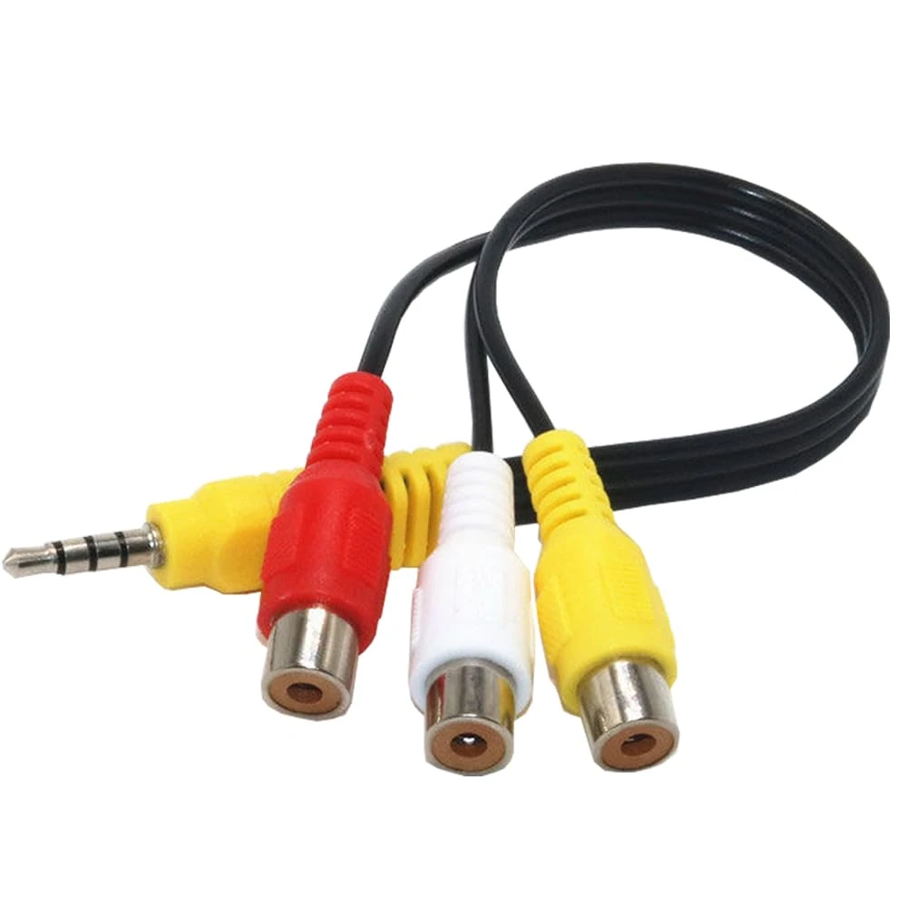 3.5mm to 3RC.A Input Adapter, Video AV Component Adapter Cable Replacement, 3 RC.A to AV Input Adapter, RC.A Conversion Cable Compatible with TCL Samsung, Sony and More TV devices