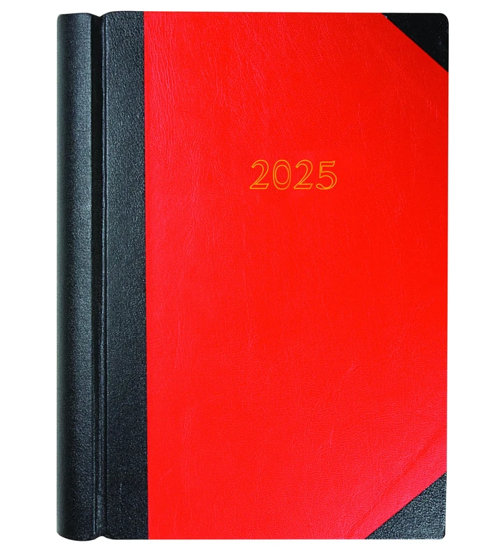 Collins Standard Desk 2025 Diary for Professionals - A4 Two Pages to a Day Business Diary - Red - (42.15-25) - Premium Business Planner with Hardback Leathergrain Covers