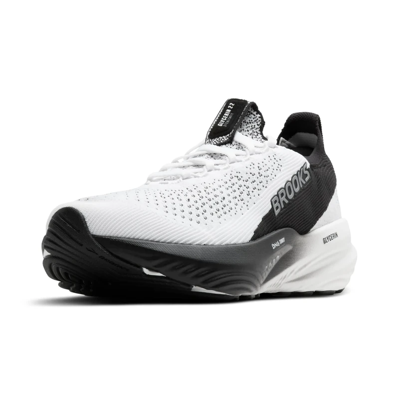 Brooks Men’s Glycerin Stealthfit 22 Neutral Running Shoe, White/Grey/Black, 9 UK