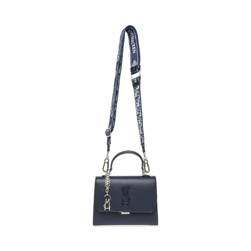 Steve Madden Women's LATTUCA Small Top Handle Crossbody, Navy, One Size