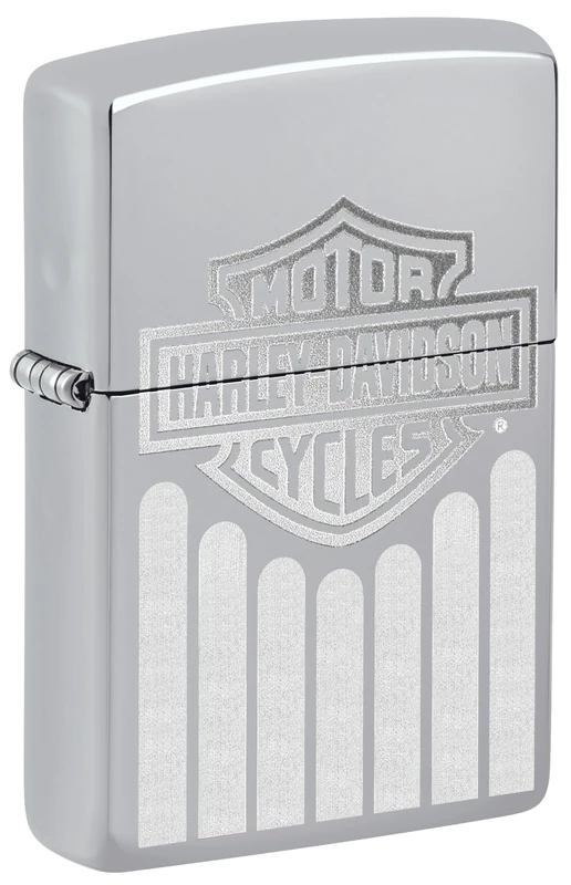 Zippo Windproof Lighter, Harley-Davidson Design – High Polished Chrome, Lustre/Colour Image – Refillable, Reusable, Windproof Design – Comes in Gift Box – Made in USA