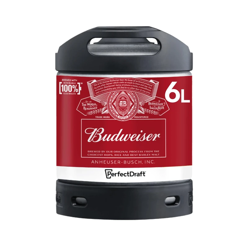 PerfectDraft Budweiser Beer Keg for PerfectDraft Machine, 6L