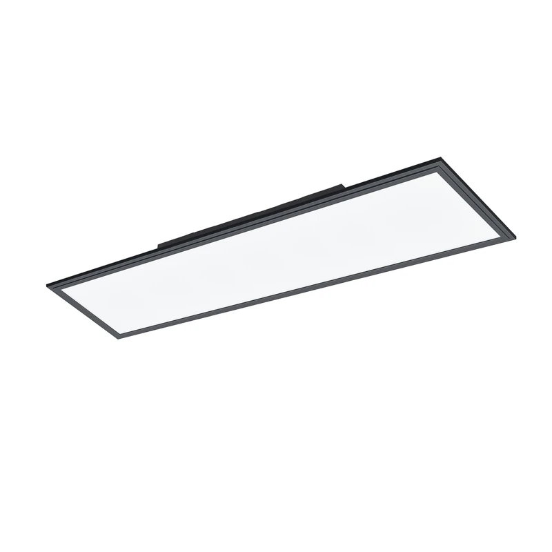 Eglo LED Panel Salobrena 1, Flat Ceiling Light Fixture, 4700 lumens, Flush Mount lamp, Office and Kitchen Lighting, Aluminium in Black, Neutral White, 120 x 30 cm