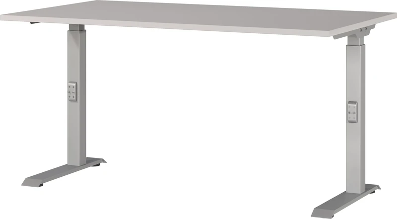 Germania Desk 7904-643, in cashmere/silver, me. height-adjustable, 140 x 91 x 80 cm (WxHxD)