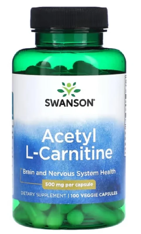 Swanson - Acetyl L-Carnitine 500mg | Cognitive & Mitochondrial Support | 100 Capsules