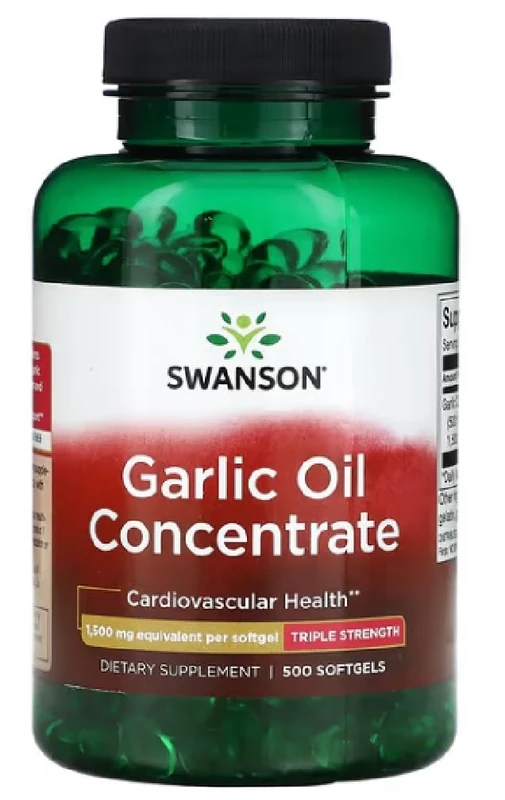 Swanson - Garlic Oil Concentrate | Traditional Herbal Support for Heart & Immune Health | 500 Softgels - Image 1