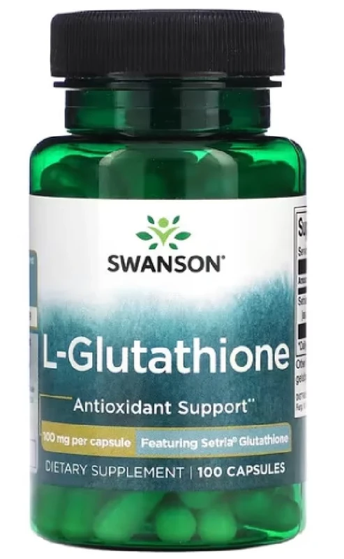 Swanson - L-Glutathione 100mg | Antioxidant & Detoxification Support | 100 Capsules