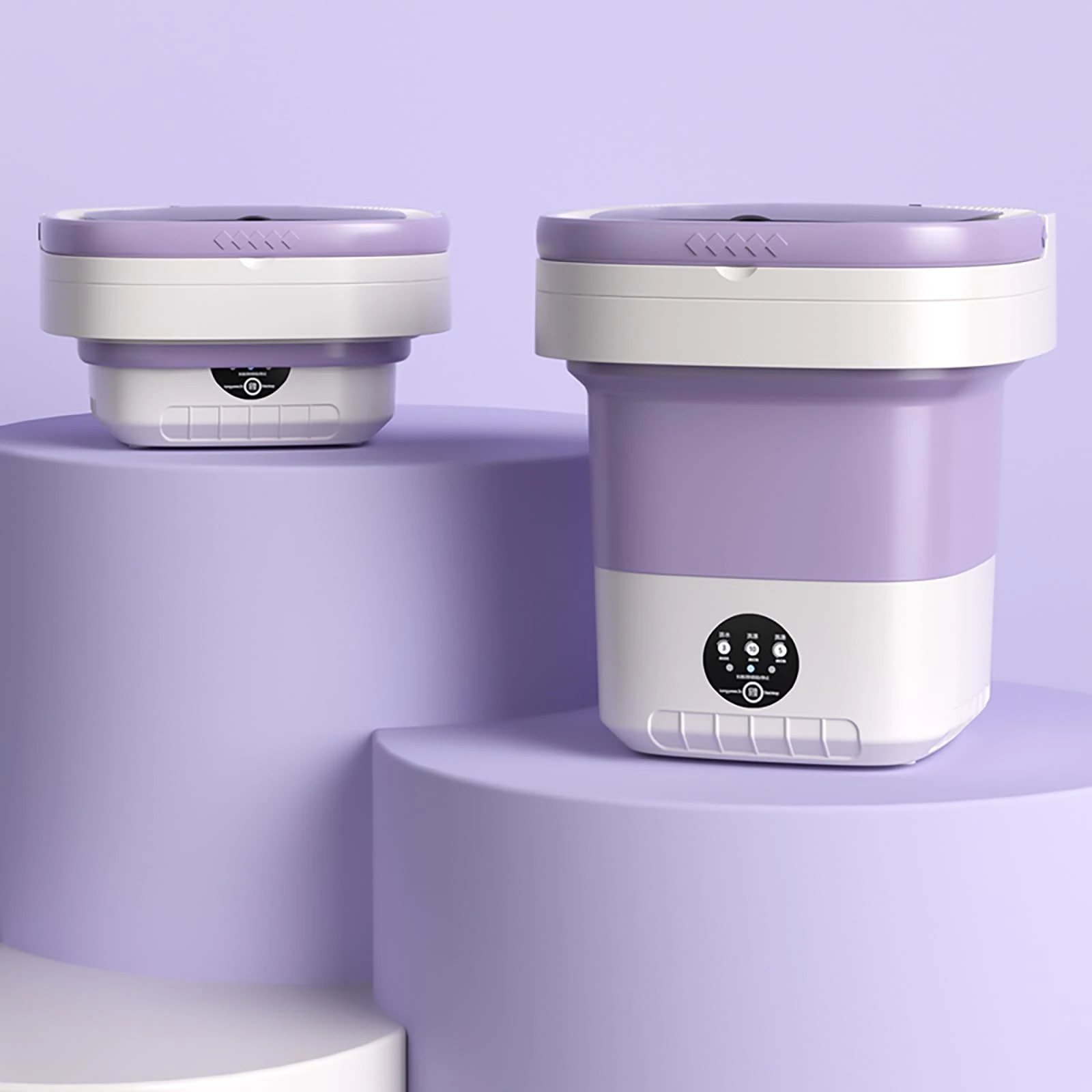 xixibuy Portable washing machine and dryer, Mini washing machine for Underwear, Sock, Baby Clothes, Travel, Camping, RV, Dorm, Home(UK-plug)(16L-Purple)