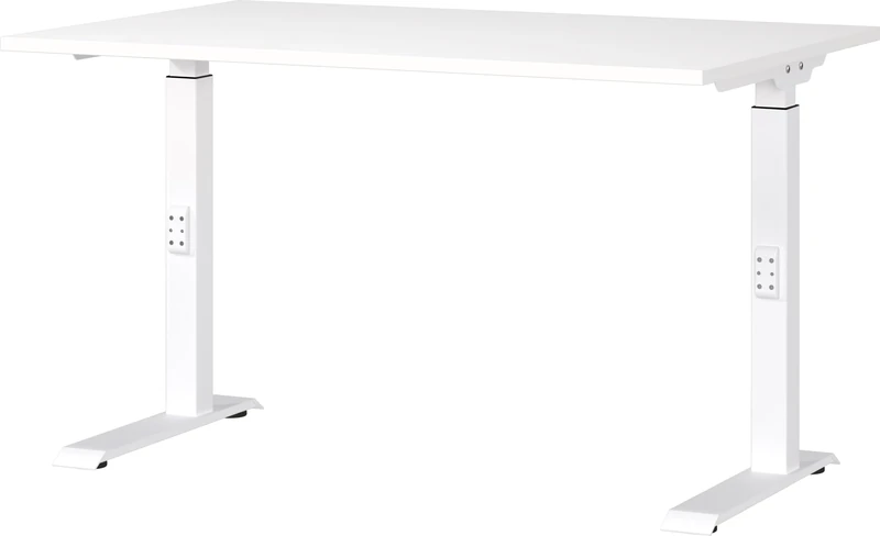 Germania Desk 7910-84, in white, medium height adjustable, 120 x 91 x 80 cm (WxHxD)